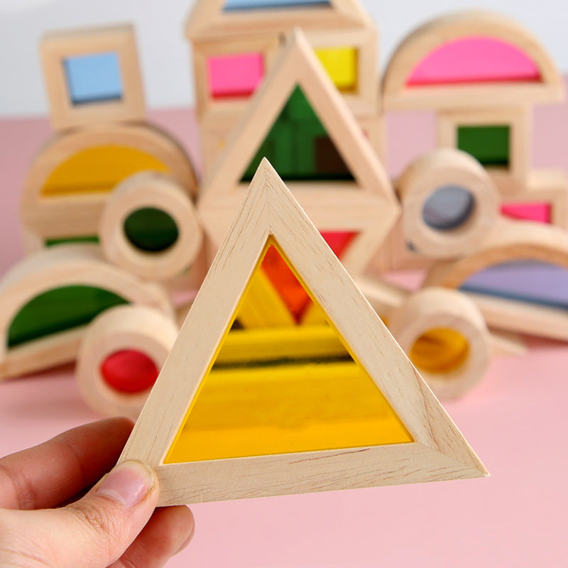 Wooden Color Blocks for Screen-Free Shape Learning