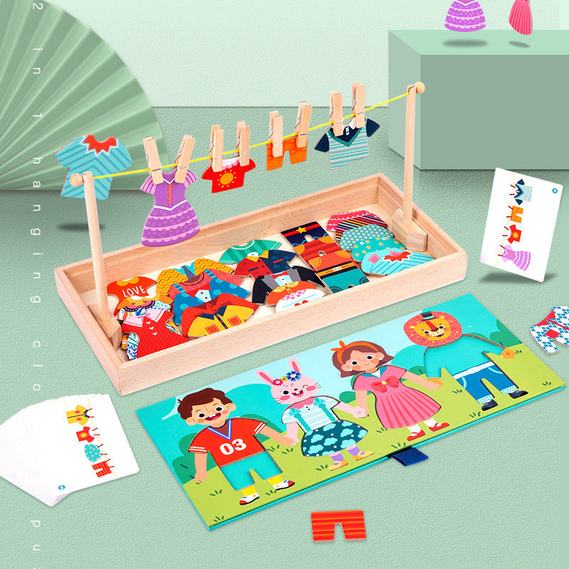 Wooden Dress-Up Puzzle for Screen-Free Learning Play