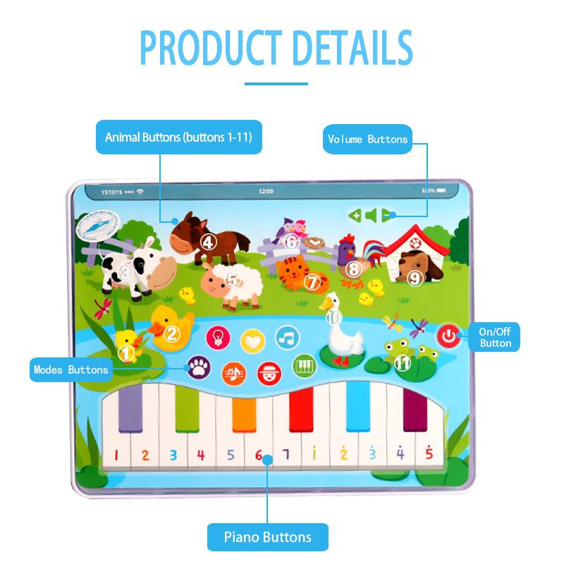 Kids Learning Tablet Toy with Music & Animal Sounds