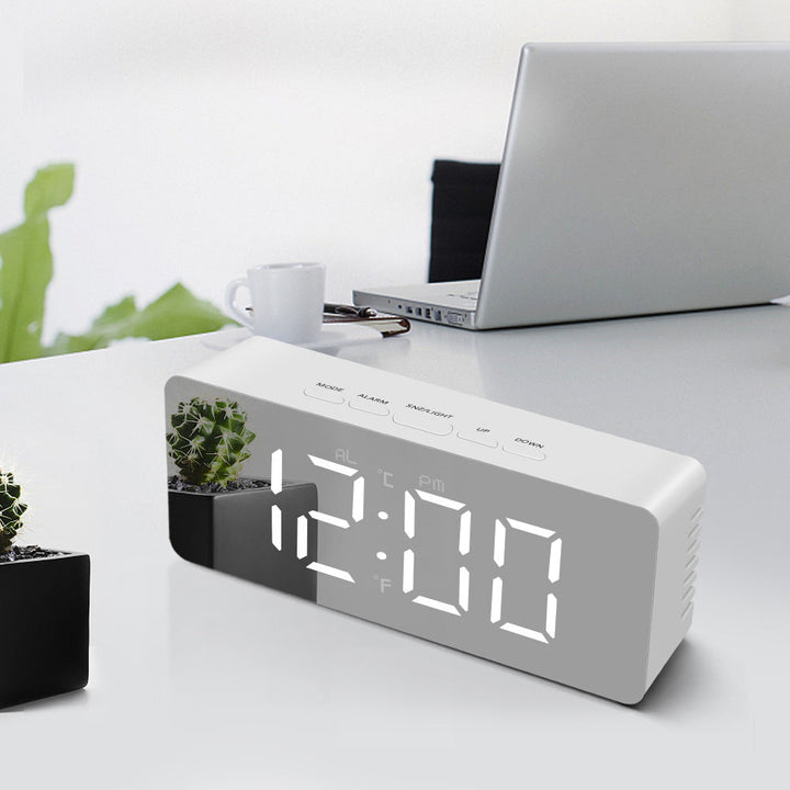 Kids Mirror LED Alarm Clock with Snooze and Night Mode
