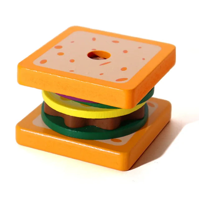 Wooden Sandwich Toy for Screen-Free Skill Building