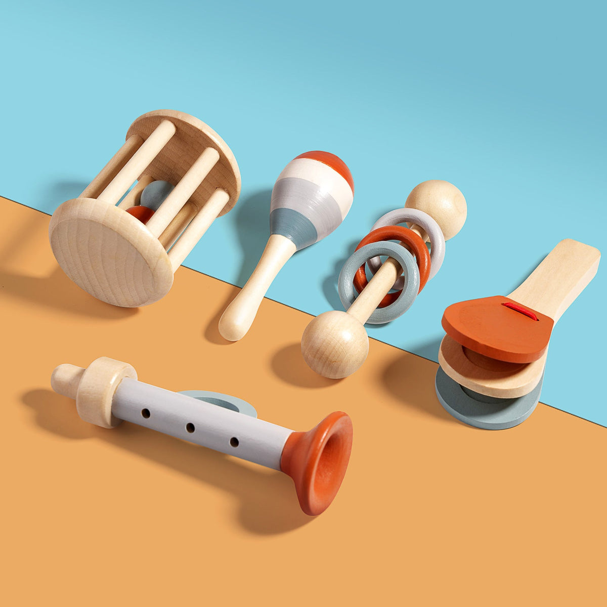 Wooden Baby Musical Toy Set for Screen-Free Playtime