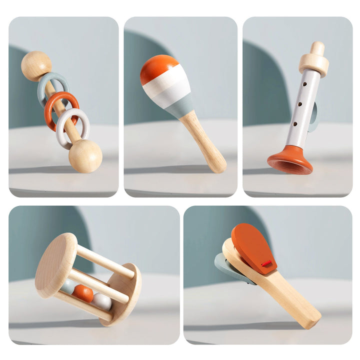 Wooden Baby Musical Toy Set for Screen-Free Playtime