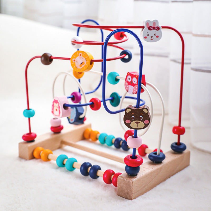 Wooden Bead Maze Toy for Toddler Fine Motor Skills Play