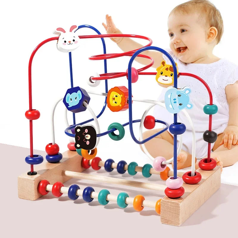 Wooden Bead Maze Toy for Toddler Fine Motor Skills Play