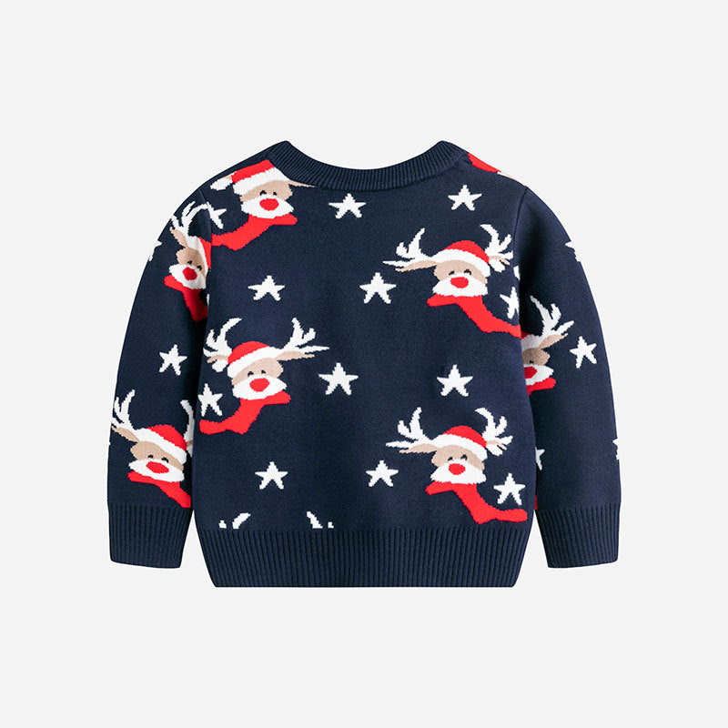 Children's Reindeer Knit Sweater for Cozy Holidays
