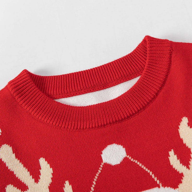 Kids' Reindeer Christmas Sweater, Cozy Holiday Pullover