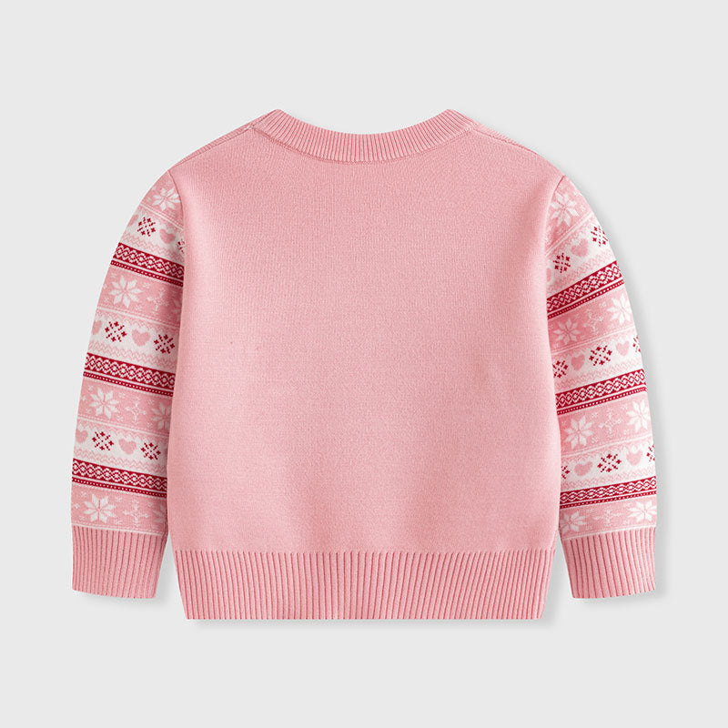 Kids Christmas Reindeer Sweater, Soft Knit Pullover