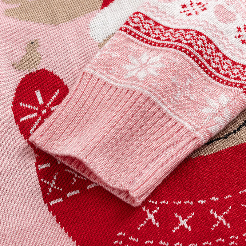 Kids Christmas Reindeer Sweater, Soft Knit Pullover