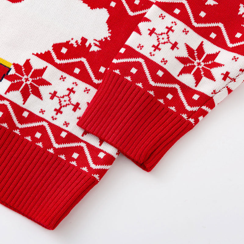 Children's Christmas Reindeer Pattern Knit Sweater