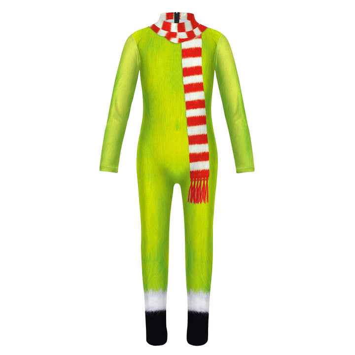 Children's Christmas Monster Costume With Striped Scarf