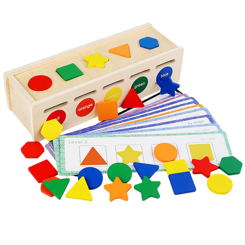Wooden Shape Sorter Toy for Screen-Free Learning Play