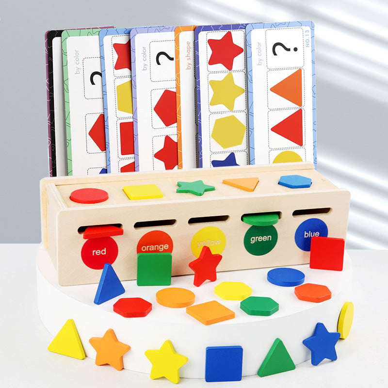 Wooden Shape Sorter Toy for Screen-Free Learning Play