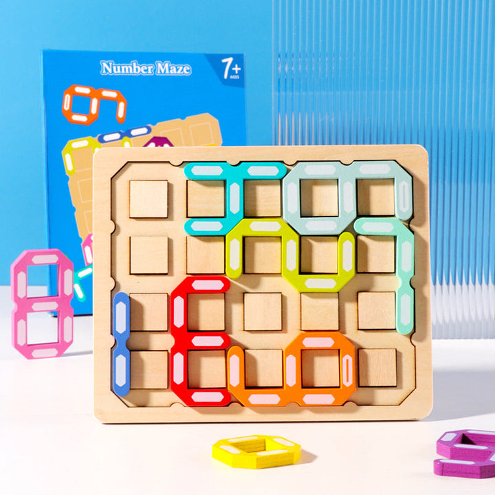 Children's Number Maze Puzzle for Screen-Free Learning