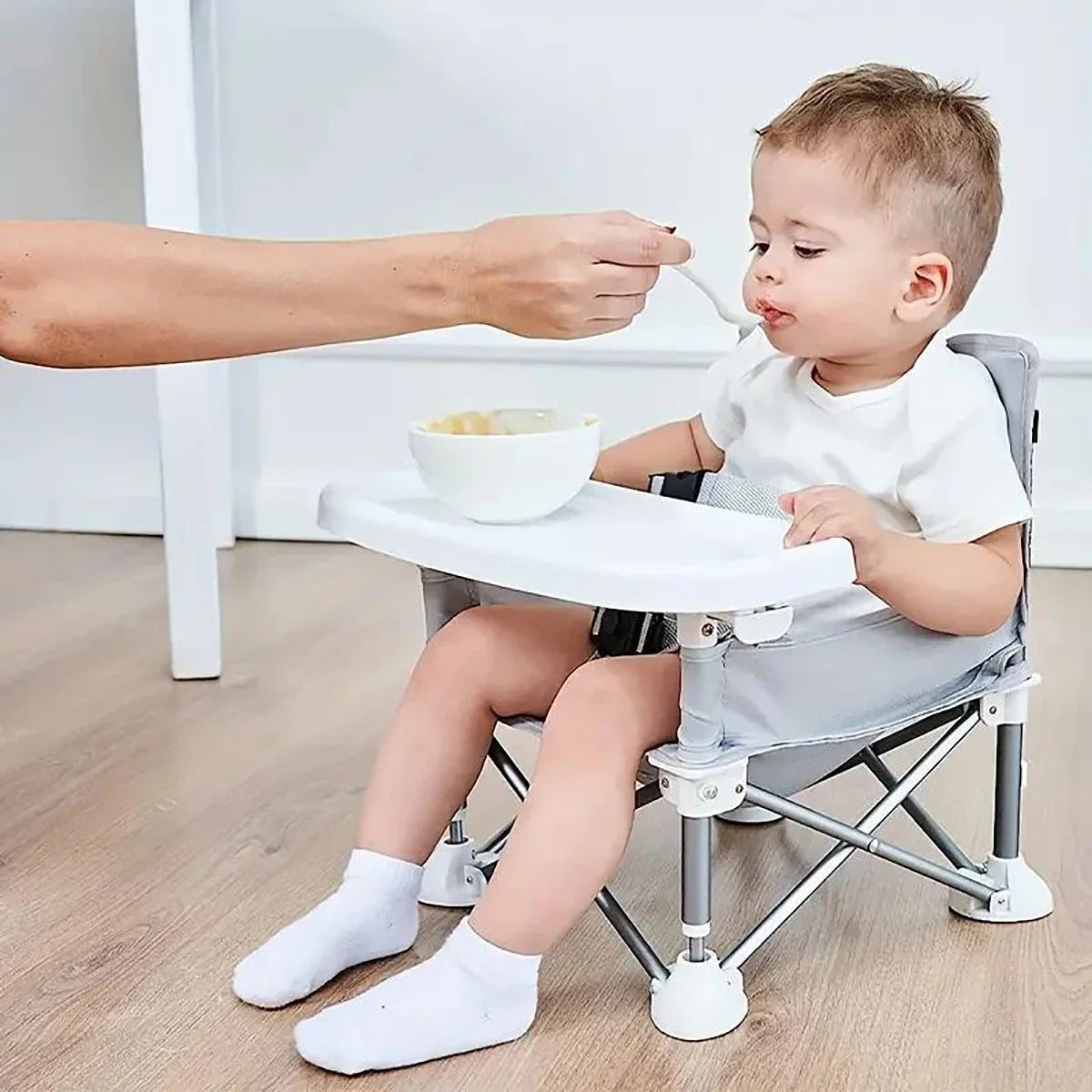 Portable Baby Feeding Chair With Spacious Seat & Tray