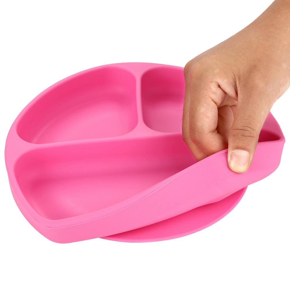 Silicone Divided Toddler Plate for Less Messy Meals