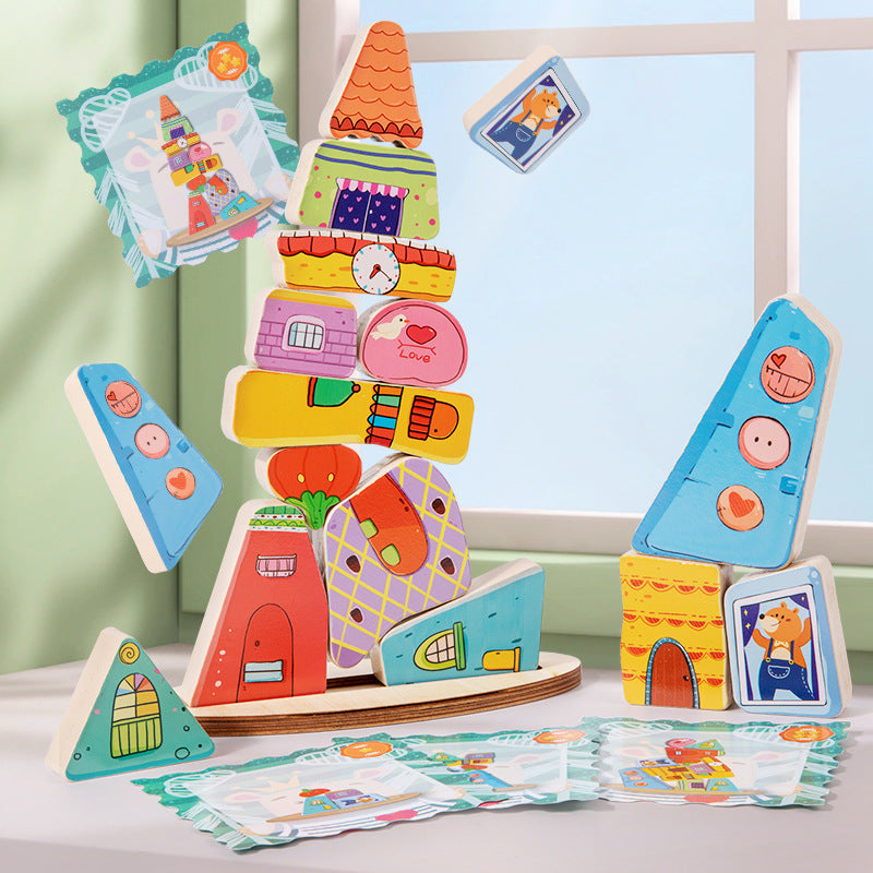 Wooden Balance Blocks for Early Learning & Fine-Motor
