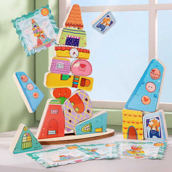 Wooden Balance Blocks for Early Learning & Fine-Motor
