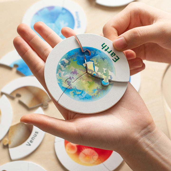 Solar System Puzzle Board for Hands-On Planet Learning