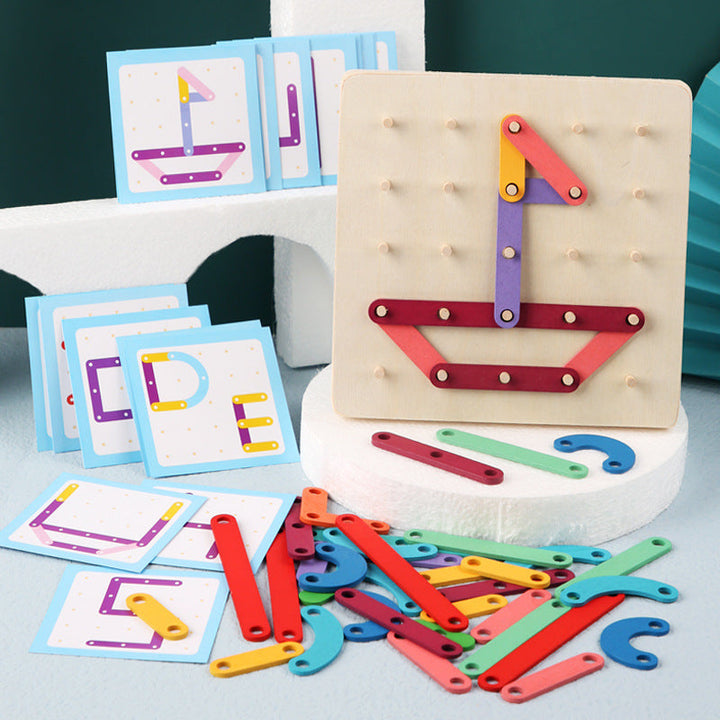 Wooden Letter & Number Puzzle Board for Early Learning