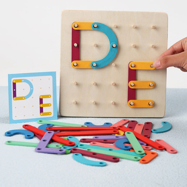 Wooden Letter & Number Puzzle Board for Early Learning