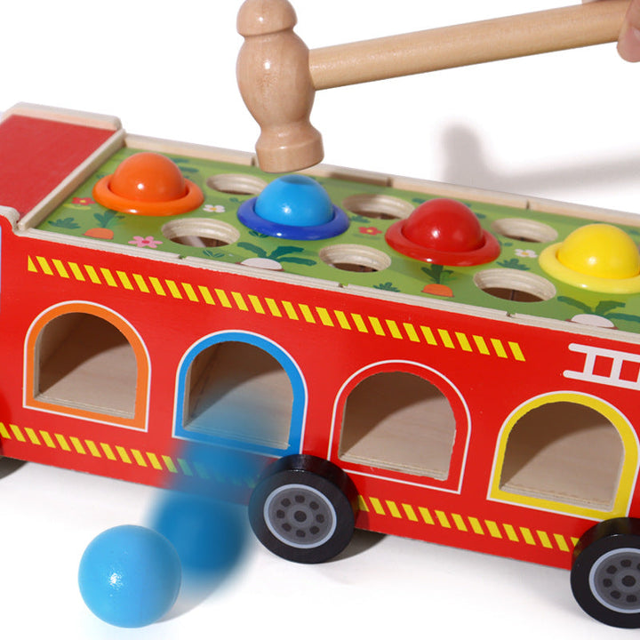 Montessori Wooden Activity Toy Fire Truck for Toddlers