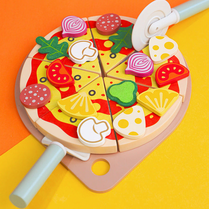 Wooden Pizza Play Kitchen Set for Imaginative Learning