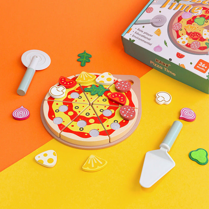 Wooden Pizza Play Kitchen Set for Imaginative Learning