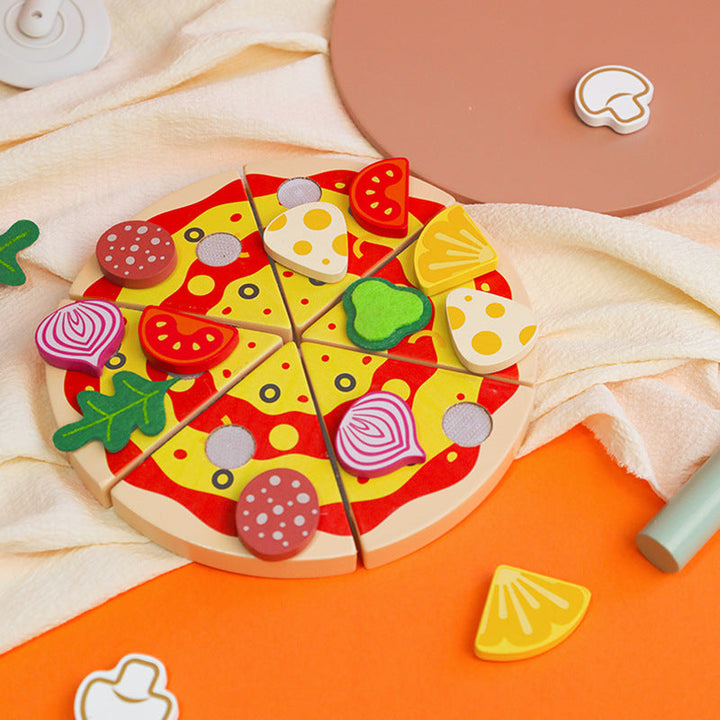 Wooden Pizza Play Kitchen Set for Imaginative Learning