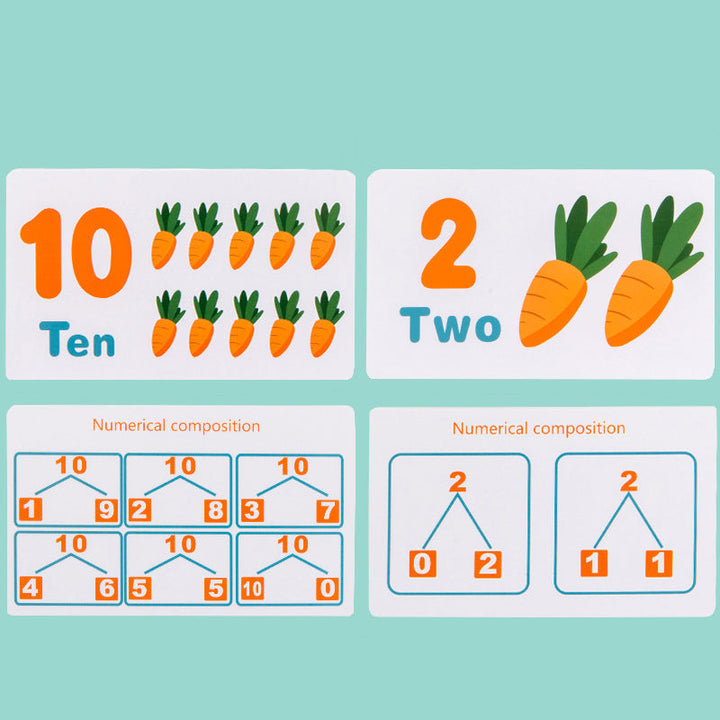 Wooden Rabbit Math Balance Toy for Early Number Counting