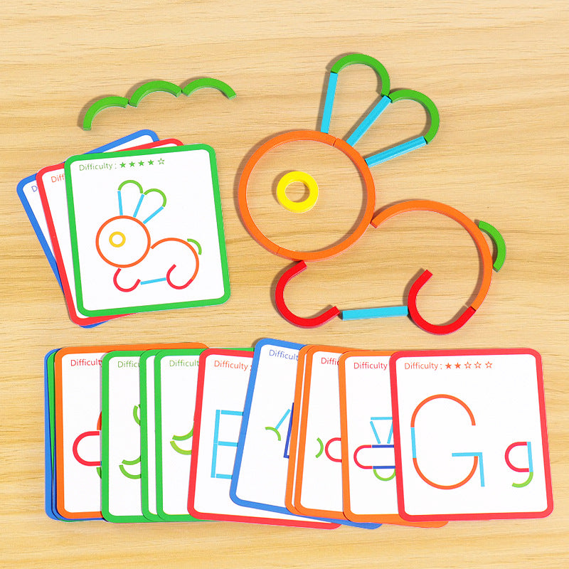 Wooden Puzzle Toy for Creative Shape-Building Play