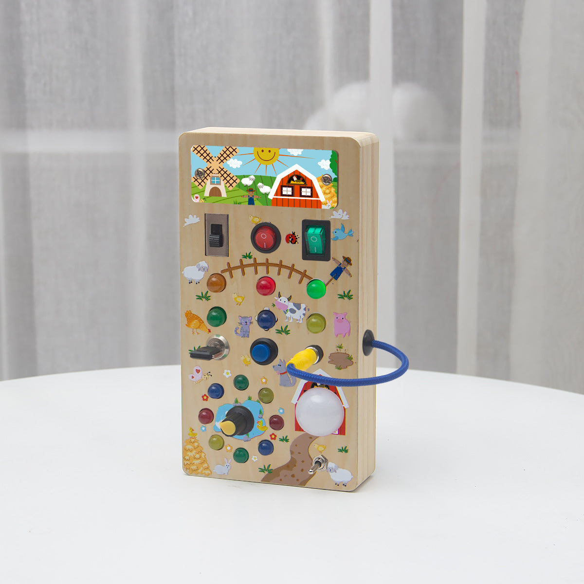 Wooden Busy Board Toy for Screen-Free Early Learning