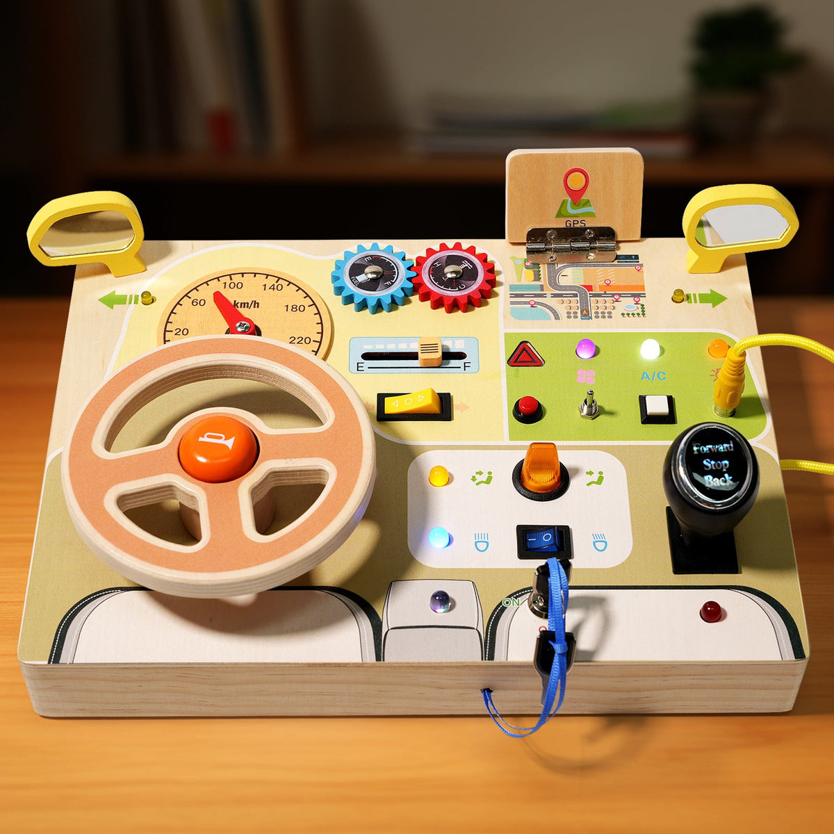 Wooden Busy Board Toy for Screen-Free Early Learning