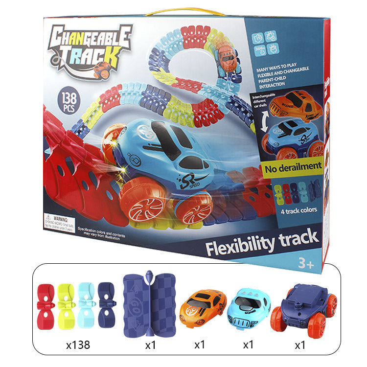 138-Piece DIY Flexible Track Building Set for Kids