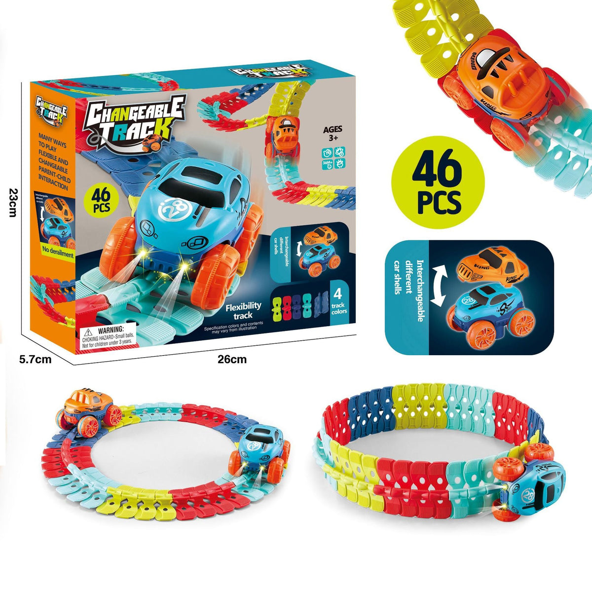 138-Piece DIY Flexible Track Building Set for Kids