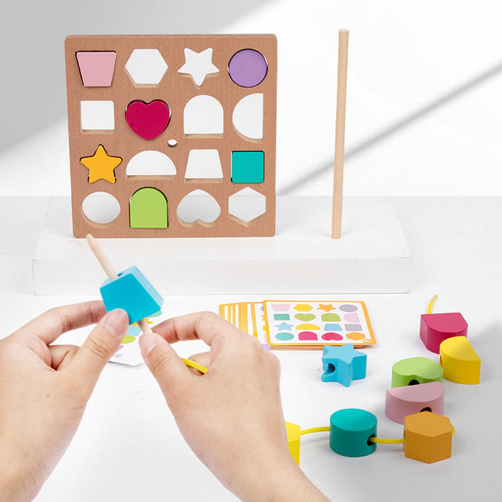 Wooden Shape Sorting Puzzle for Screen-Free Learning