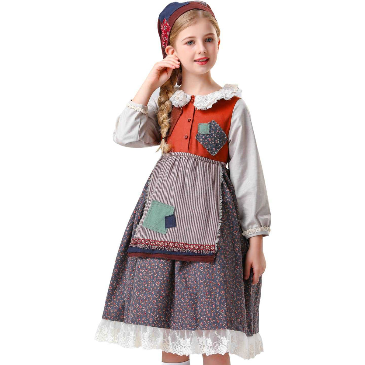 Girls' Floral Halloween Costume Dress With Storybook Charm