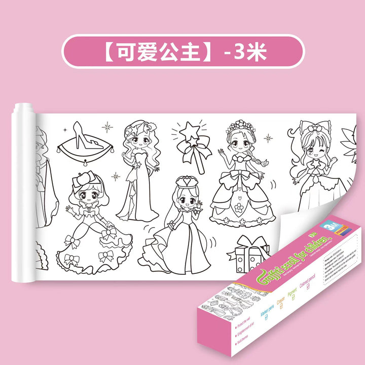 3-Meter Kids Coloring Scroll for Mess-Free Wall Art