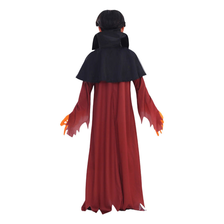 Demon Pumpkin Costume Dress With Cape For Spooky Fun