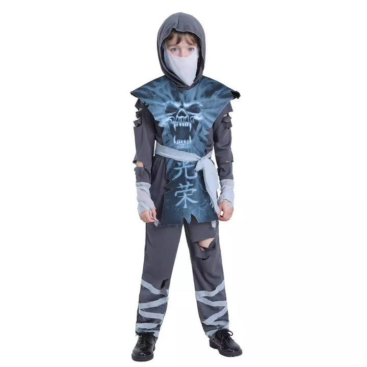 Children's Halloween Ninja Costume With Skull Design