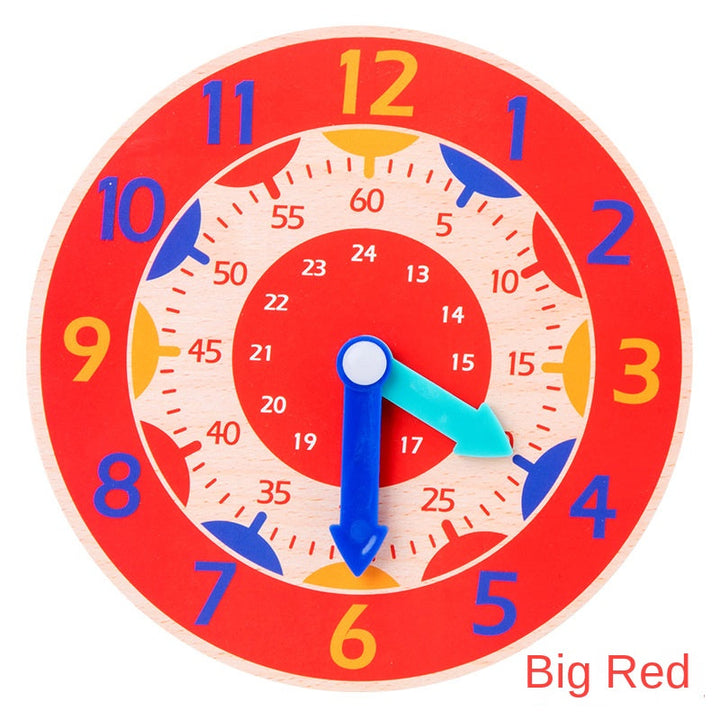 Children's Wooden Learning Clock Toy for Telling Time