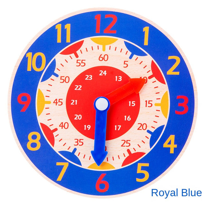 Children's Wooden Learning Clock Toy for Telling Time