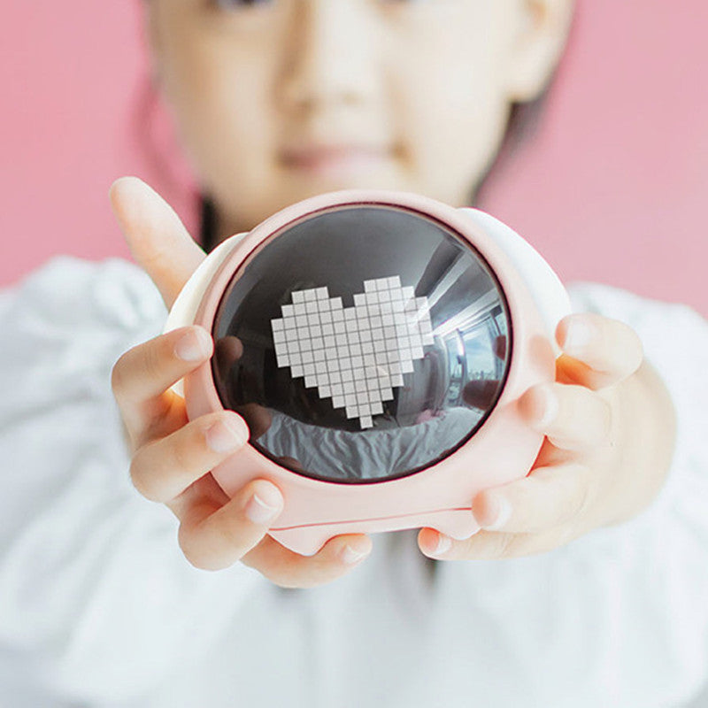 Kids Pixel-Face Alarm Clock with Night Light & Snooze
