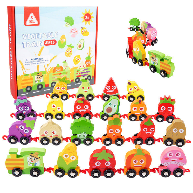 21-Piece Wooden Number Train Toy for Early Learning