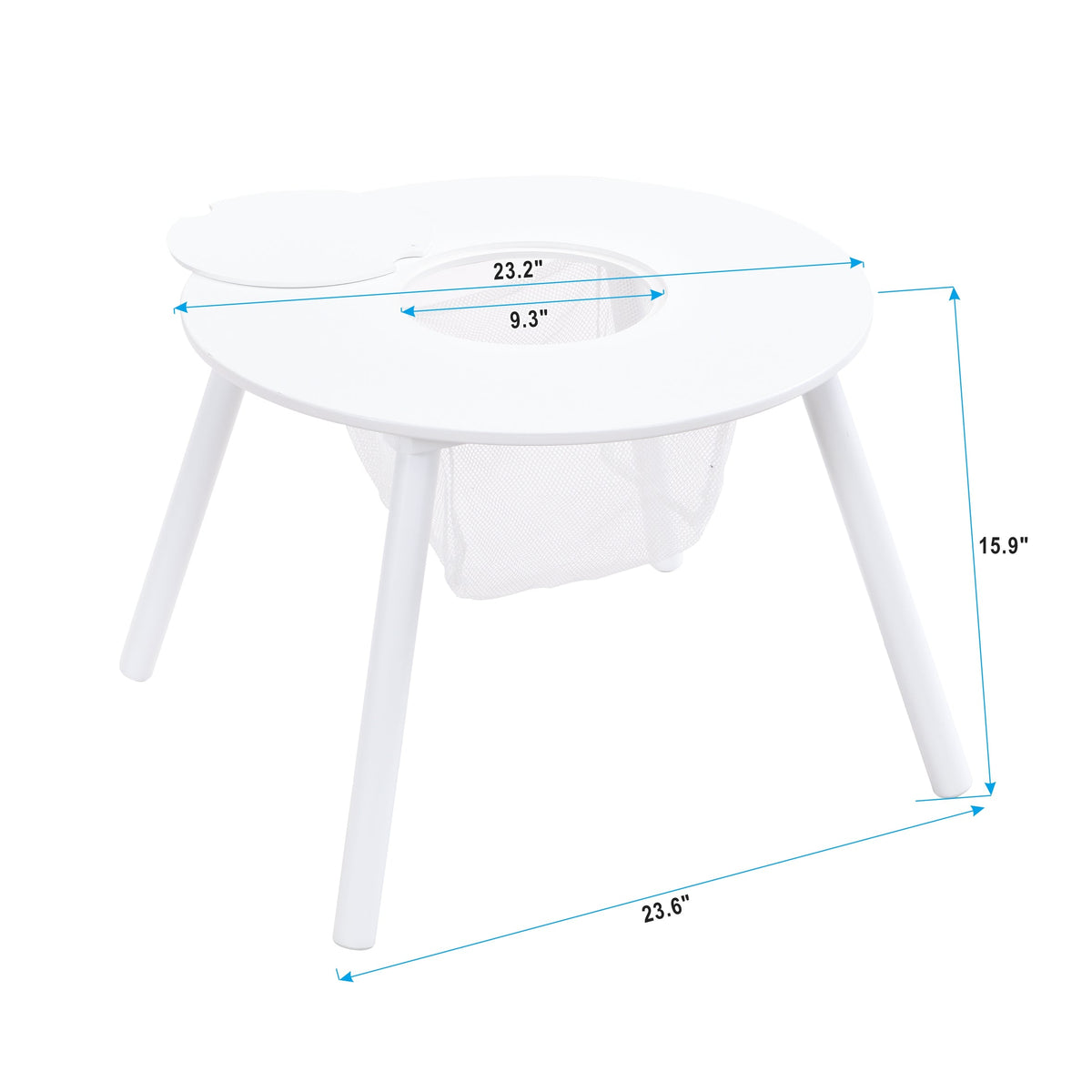 Kids Round Play Table with Under-Table Storage & 4 Chairs