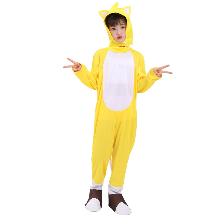 Children's Fox Costume: Yellow Hooded Party Outfit