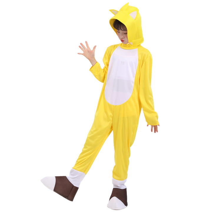 Children's Fox Costume: Yellow Hooded Party Outfit