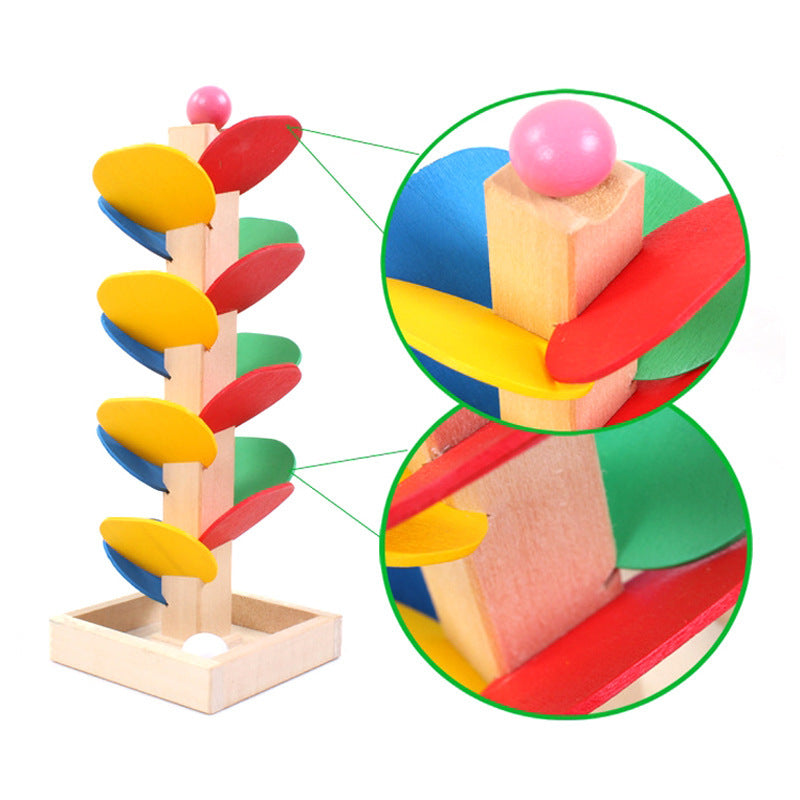 Wooden Rolling Ball Tower Toy for Hands-On Learning Play