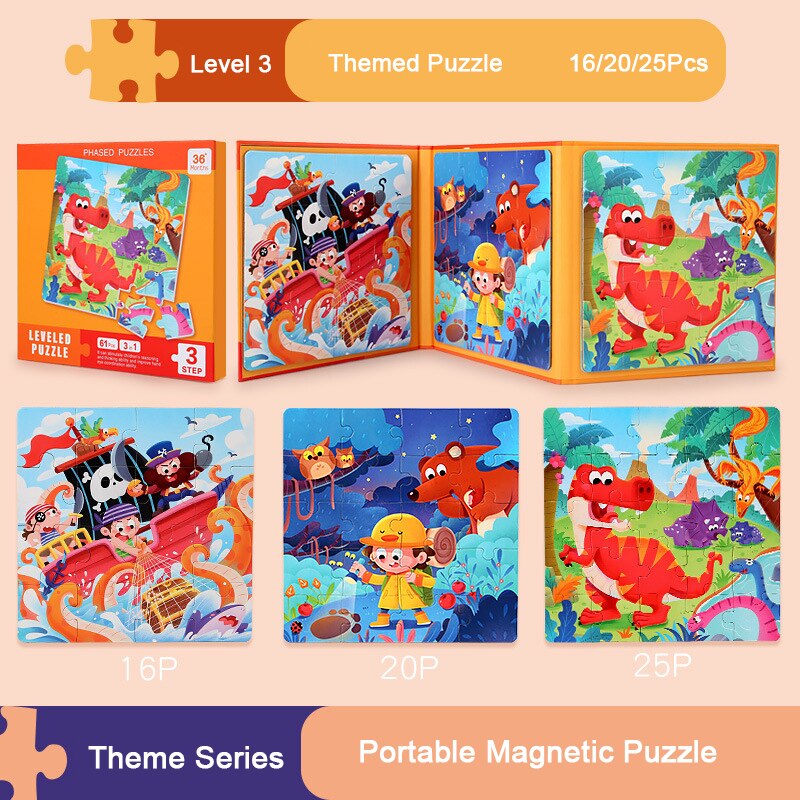 Progressive Magnetic Puzzle Set for Kids Ages 3-6