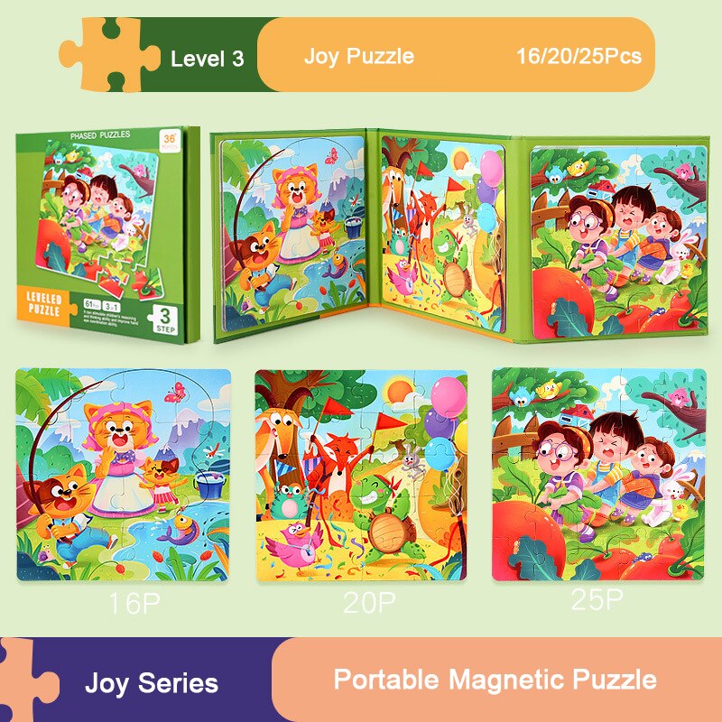 Progressive Magnetic Puzzle Set for Kids Ages 3-6
